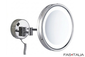Specchio ingranditore 5x acciaio inox con luce