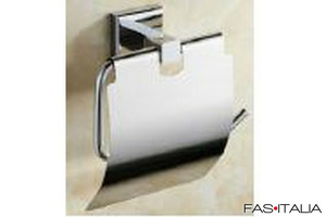Porta carta igienica ottone cromato coperchio inox