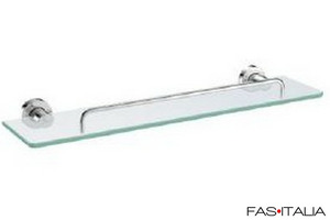 Mensola in vetro  paraoggetti in ottone cromato