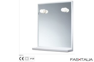 Specchio con luci e mensola