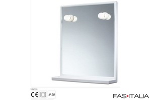 Specchio con luci e mensola Specchio con luci e mensola