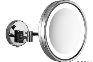Specchio ingranditore 5x acciaio inox con luce